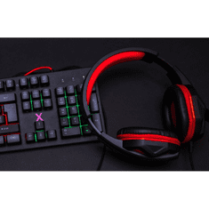 maXlife MXGH-100 Vezetékes Gamer Fejhallgató - Fekete/Piros (MXGH-100)