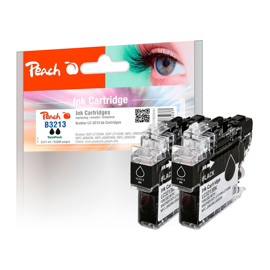 Peach 320481 tintapatron 2 dB Kompatibilis Nagy (XL) kapacitású Fekete (PI500-255)