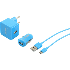 SENCOR SCO 516-000BL USB töltő szett MicroUSB kábellel kék (SCO 516-000BL)