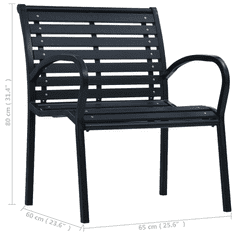 2 darab fekete acél és WPC kerti szék