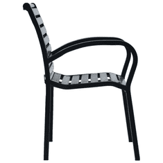 2 darab fekete acél és WPC kerti szék