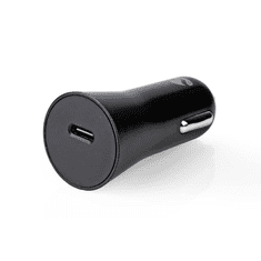 Nedis 20W-os USB-C autós töltő fekete (CCPD20W101BK) (CCPD20W101BK)