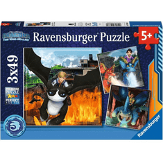 Ravensburger Sárkányok: A 9 világ - 3x49 darabos puzzle (05688)