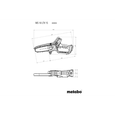 Metabo MS 18 LTX 15 Akkumulátoros Ágvágó fűrész + metaBOX 145 L (akku és töltő nélkül) (600856840)