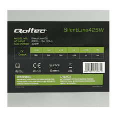 Qoltec SilentLine 425W PFC BOX ATX tápegység (02.2 ATX 425W BOX)