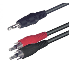 Somogyi JACK - RCA kábel 1.5m ( 3.5mm jack apa -2x RCA apa) (A 49)