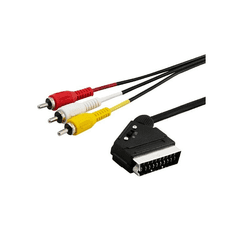 SAVIO SCART - RCA Audio / video kábel 2m (Scart apa - 3xRCA apa) (CL-133)