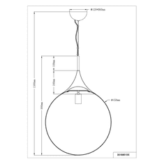 Trio Damian 45 cm átmérőjű Függő Mennyezeti Lámpa (351690107)