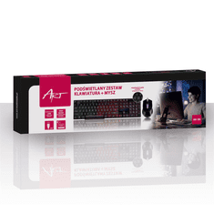 ART KLAK-50 USB Vezetékes Szett: Billentyűzet ENG + Egér - Fekete (KLAK-50)