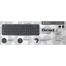 Defender Element HB-520 USB Vezetékes Billentyűzet ENG - Fekete (45518)
