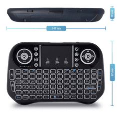 FANTEC WK-300 RGB Mini Wireless Billentyűzet + Touchpad - Német (2556)