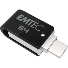 Emtec 64GB T260B Mobile & Go USB-A/Micro USB 2.0 Pendrive - Fekete (ECMMD64GT262B)