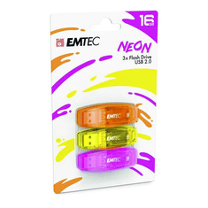 Emtec 16GB C410 Neon USB 2.0 Pendrive - Vegyes színek (3 db) (ECMMD16GC410P3NEO)