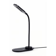 Gembird TA-WPC10-LED-01 Asztali lámpa + Vezeték nélküli töltő - Fekete (TA-WPC10-LED-01)