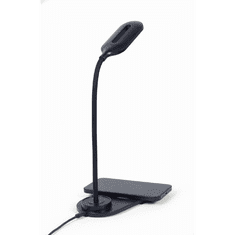 Gembird TA-WPC10-LED-01 Asztali lámpa + Vezeték nélküli töltő - Fekete (TA-WPC10-LED-01)