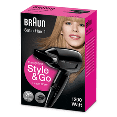 BRAUN Satin-Hair 1 HD 130 hajszárító 1200 W Fekete (HD130)