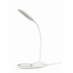 Gembird TA-WPC10-LED-01-W Asztali lámpa + Vezeték nélküli töltő - Fehér (TA-WPC10-LED-01-W)