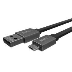 Emtec MicroUSB apa - USB-A apa töltőkábel 1.2m - Fekete (ECCHAT700MB)