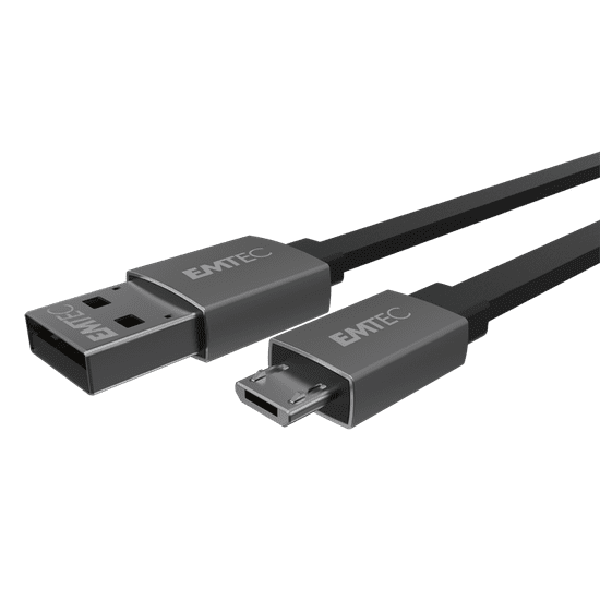 Emtec MicroUSB apa - USB-A apa töltőkábel 1.2m - Fekete (ECCHAT700MB)