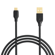 Aukey USB 2.0 apa - MicroUSB apa Adat- és töltőkábel 1m - Fekete (CB-MD1)