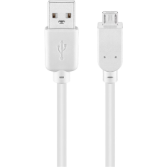 Goobay 96190 USB-A apa - Micro USB apa 2.0 Adat és töltőkábel - Fehér (0.15m) (96190)