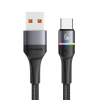 SJ536 USB-A apa - USB-C apa 3.0 Adat és töltő kábel - Fekete (1.2m) (SJ36USB01)