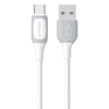 USAMS Jelly Series USB-A apa - USB-C apa 2.0 Adat és töltőkábel - Fehér (1m) (SJ596USB02)