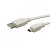 PRC 20133 USB 2.0 A - mini USB 2.0 B (apa - apa) kábel 1.8m - Fehér (20133)