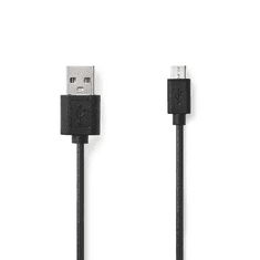 Nedis CCGL60501BK10 USB-A apa - Micro USB apa 2.0 Adat és töltőkábel - Fekete (1m) (CCGL60501BK10)