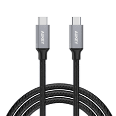 Aukey CB-CC1 OEM USB-C apa - USB-C apa 3.2 Adat és töltőkábel - Fekete (1m) (CB-CC1)