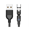 MCE475 USB-A apa - USB-C apa 3.0 Mágneses adat és töltő kábel - Fekete (2m) (MCE475)