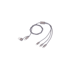 Troika CBL30/GY USB Type-A / Type-C apa - USB Type-C / MicroUSB / Lightning apa Adat és töltő kábel - Fehér/Fekete (1.1m)- (CBL30/GY)