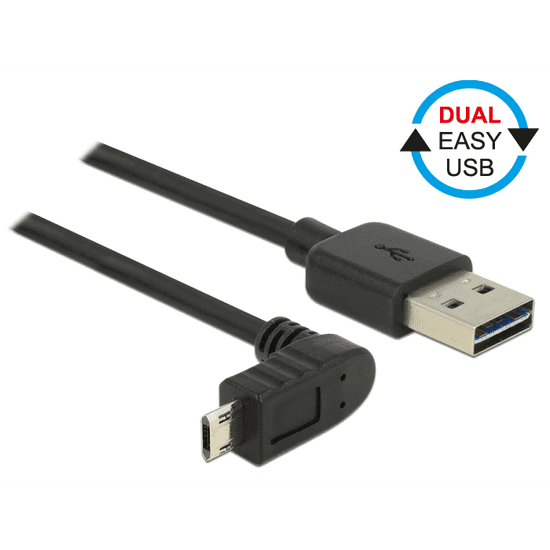 Delock 83849 Easy USB USB A - Micro USB (apa - apa) kábel 0.5m - Fekete