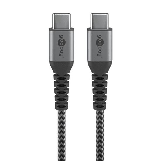 Goobay 49302 USB-C apa - USB-C apa 2.0 Adat és töltőkábel - Fekete/Szürke (1m) (49302)