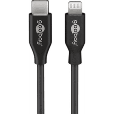 Goobay 39445 USB-C apa 2.0 - Lightning apa Adat és töltőkábel - Fekete (1m) (39445)