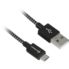 Sharkoon USB-A apa - Micro USB apa 2.0 Adat és töltő kábel - Fekete/szürke (3m) (4044951027026)