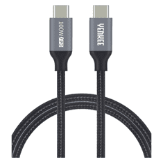 Yenkee YCU 323 BK USB-C apa - USB-C apa 3.1 Adat és töltőkábel - Fekete (1.5m) (YCU 323 BK)