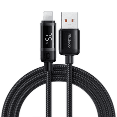 Mcdodo CA-5000 USB-A apa - Lightning apa 2.0 Adat és töltő kábel - Fekete (1.2m) (CA-5000)