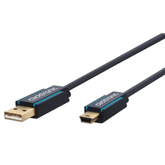 ClickTronic 70126 USB-A apa - Mini USB-B apa 2.0 Adat és töltő kábel 1m - Szürke (70126)