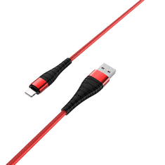 Borofone BX32 USB-A apa - Lightning apa 2.0 Adat és töltőkábel - Piros (1m) (BX32 LIGHTNING PIROS)