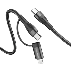 OEM Borofone BX61 2az 1ben - 2x USB-C / Lightning Töltő - Fekete (KABAV1150)