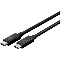 Goobay Sync & Charge USB-C apa - USB-C apa 4.0 Adat és töltő kábel - Fekete (0.7m) (61716)