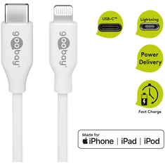 Goobay 39444 USB-C apa 2.0 - Lightning apa Adat és töltőkábel - Fehér (0.5m) (39444)