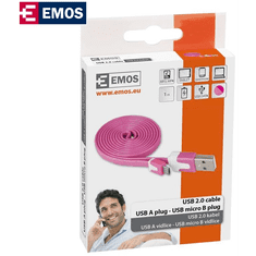 EMOS SM7001P USB 2.0 M - micro USB M Adatkábel 1m - Rózsaszín (SM7001P)
