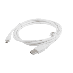 Lanberg USB 2.0 - Micro USB Adatkábel 1.8m - Fehér (CA-USBM-10CC-0018-W)