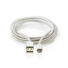 Nedis USB 2.0-A apa - MicroUSB-B apa Szinkronizáló- és Töltőkábel 2m - Alumínium (CCTB60500AL20)