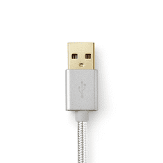 Nedis USB 2.0-A apa - MicroUSB-B apa Szinkronizáló- és Töltőkábel 2m - Alumínium (CCTB60500AL20)