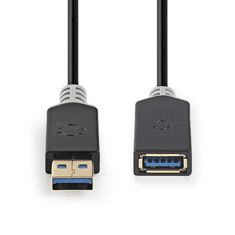 Nedis CCBW61010AT20 USB Type-A apa - USB Type-A anya Hosszabbító kábel - Fekete (2m) (CCBW61010AT20)