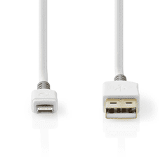 Nedis CCBW39300WT30 USB Type-A apa - Lightning apa 2.0 Adat és töltő kábel - Fehér (3m) (CCBW39300WT30)