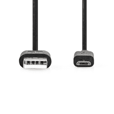Nedis CCGL60501BK10 USB-A apa - Micro USB apa 2.0 Adat és töltőkábel - Fekete (1m) (CCGL60501BK10)
